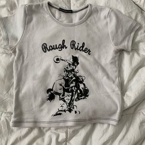 brandy melville rough rider crop top